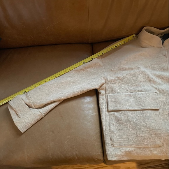 H&M bomber overcoat chore jacket large pockets off white cream shirt minimal - Picture 11 of 13
